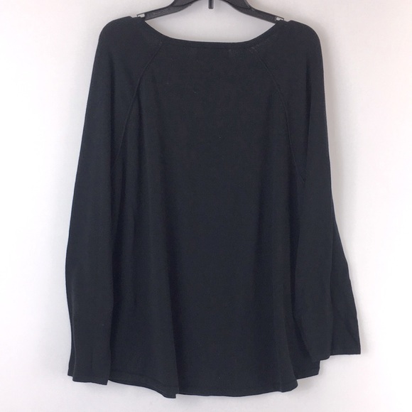 Karen Scott Cotton Boat Neckline Basic Black Sweater - Picture 6 of 6